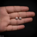 ER-676 - Dazzling Gold Plated Sunburst Stud Earrings for Evening Parties and Events