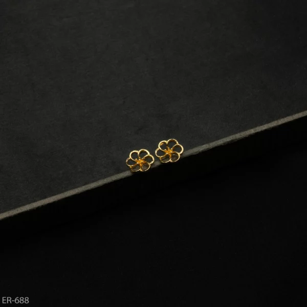 ER-688 - Minimalist Open Petal Floral Gold Plated Tops for Everyday Style