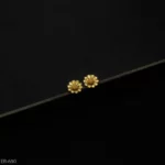 ER-690 - Dainty Nature Inspired Gold Plated Floral Earrings