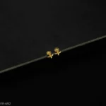 ER-692 - Sprout of Joy Gold Plated Dainty Flower Stem Studs