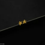 ER-698 - Everyday Blooms Contemporary Leaf Design Gold Plated Floral Tops