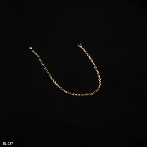 BL-257 - Minimalist & Versatile Gold Plated Twisted Rope Chain Bracelet for Women with Adjustable Fit