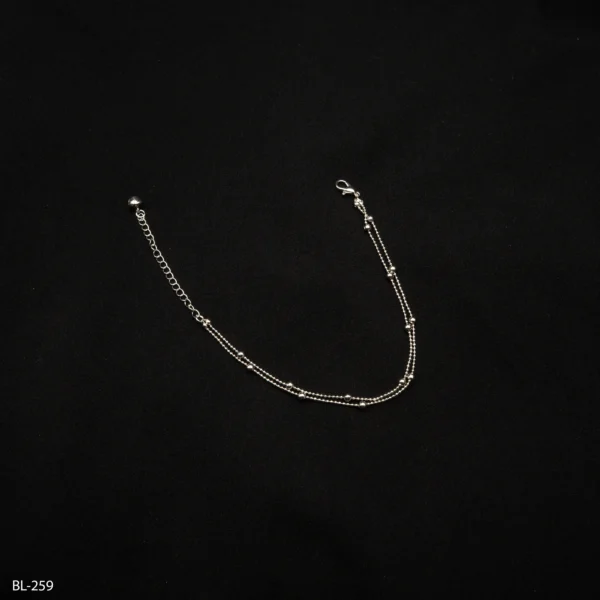 BL-259 - Dainty White Gold Plated Layered Bracelet with Adjustable Extender for Modern Women