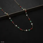 CH-355 - Lively Everyday Layering Bohemian Style Chain with Vibrant Red and Green Accents