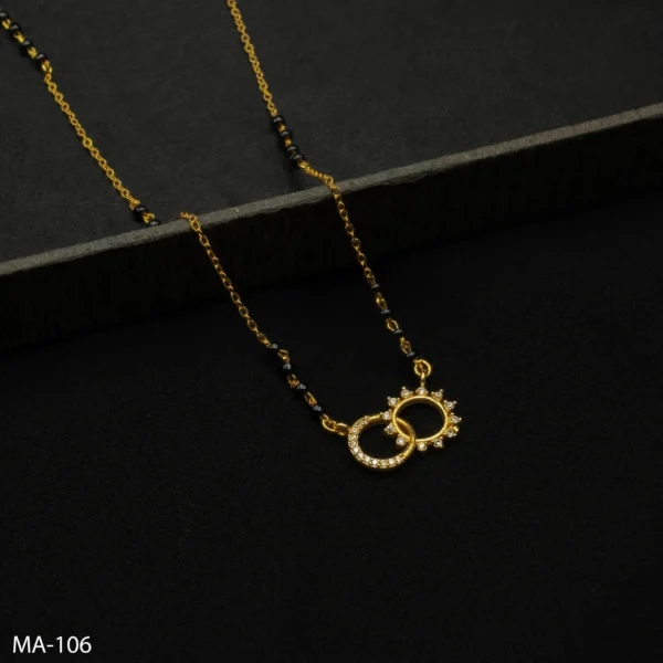 MA-106 - Gold Plated Modern Sun Pendant Stylish and Modern Mangalsutra