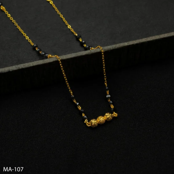 MA-107 - Dainty and Light Minimalist Mangalsutra with Gold Plated Beads