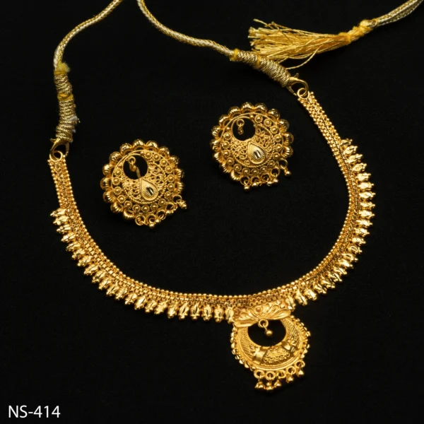 NS-414 - Gold Plated Festive Choker Set for Pujas and Traditional Parties